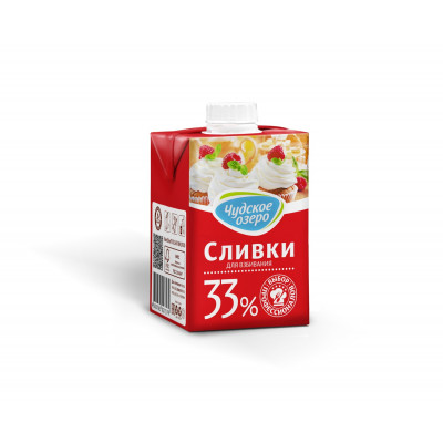 Сливки Чудское озеро 33% 0,5л.