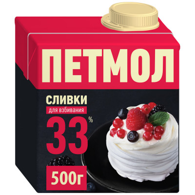 Сливки Петмол 33% 0,5л.