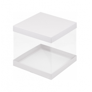 Короб для тортов прозрачная квадратная 260*260*280 мм