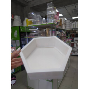 Коробка для зефира 23*23**6 см шестигранник Белая