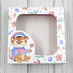 Коробка для пряников 15*15*3 см Тигренок