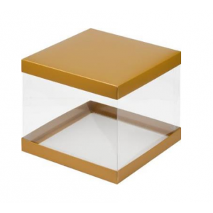 Короб для тортов прозрачная квадратная 300*300*280 мм
