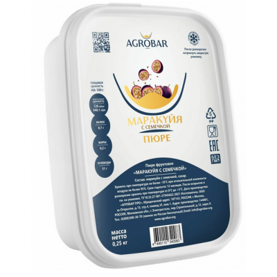 Пюре Маракуйя с семечкой (agrobar) 250 гр.
