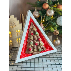 Коробка треугольная Белая с окном 23*20*3 см