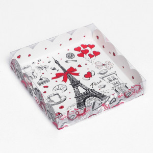 Коробка для пряников 15*15*3 см Сердца