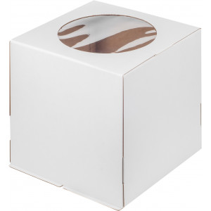 Короб картонный белый С ОКНОМ 240*240*300 мм