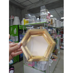 Коробка для зефира 18*18*6 см шестигранник Золото